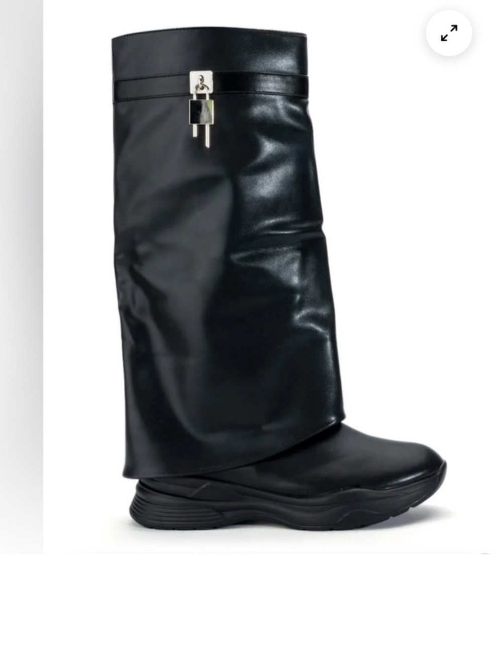 Triple Sec Fold-Over Flat Boot - Black